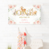 赤面フローラウッドランド動物1st誕生日へようこそ 横断幕 (インサイチュ)