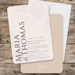 赤面フローラエレガントウェディングカスタム 招待状