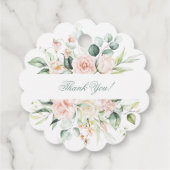 赤面フローラエレガントスクリプト名Scalloped結婚の フェイバータグ (裏面)