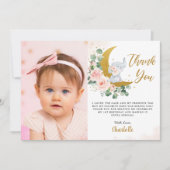 赤面フローラエレファントクレセントムーン誕生日写真 サンキューカード (正面)