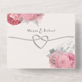 赤面フローラオールインワンウェディング招待 オールインワン招待状 (裏面)