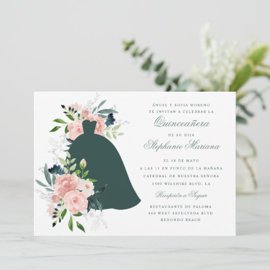 赤面フローラカスタムカラードレスキンセアニラ 招待状 (スタンド正面)