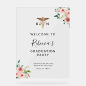 赤面フローラカドゥセウスナース卒業へようこそ アクリルサイン (正面)