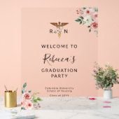 赤面フローラカドゥセウスナース卒業へようこそ アクリルサイン (ウェディング)