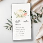 赤面フローラカボチャ座席表の番号 サンキューカード