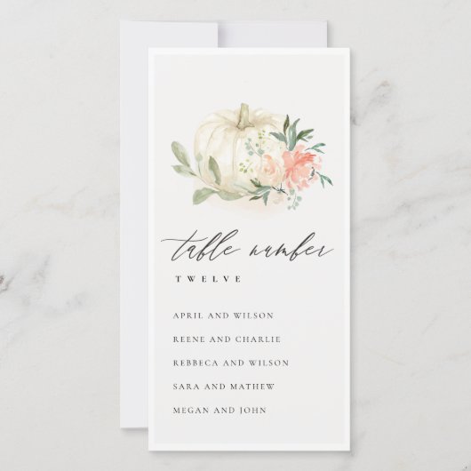 赤面フローラカボチャ座席表の番号 サンキューカード (正面)