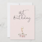 赤面フローラガラス21歳の誕生日 招待状 (裏面)