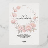 赤面フローラガーデンロマンティックヴィンテージウェディング 箔招待状 (裏面)