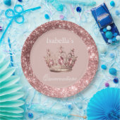 赤面フローラグリッターティアラクラウンキンセアニラ ペーパープレート (パーティー)