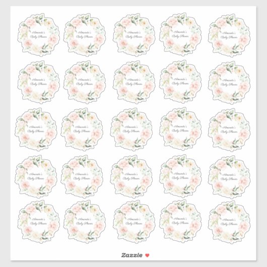 赤面フローラグリーナリーガール素朴ベビーシャワー シール (シート)