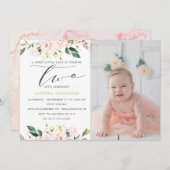 赤面フローラグリーナリーガール2ndバースデーフォト 招待状 (正面/裏面)