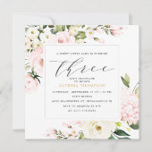 赤面フローラグリーンリーガール3rd誕生日パーティー 招待状 (正面)