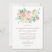 赤面フローラグリーンリー婚約ディナーパーティー4196 招待状 (正面)