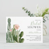 赤面フローラサボテン多肉類ブライダルシャワー 招待状 (スタンド正面)