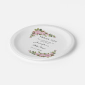 赤面フローラサンキューベイビーシャワー紙プレート ペーパープレート (アングル)