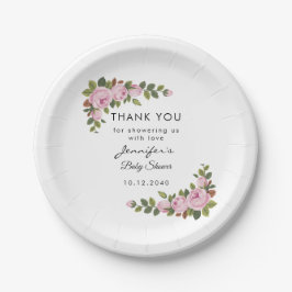 赤面フローラサンキューベイビーシャワー紙プレート ペーパープレート