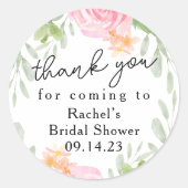 赤面フローラサンキューユーブライダルシャワー ラウンドシール (正面)