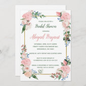 赤面フローラシャワーまたはパーティの招待状 招待状 (正面/裏面)