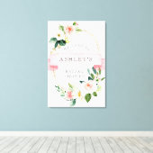 赤面フローラシャワー歓迎サイン キャンバスプリント (インサイチュ (ウッドフロア))