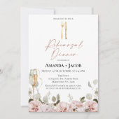 赤面フローラシャンパングラスリハーサルディナー 招待状 (正面)