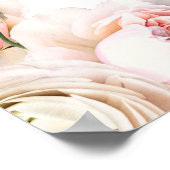 赤面フローラシーティングチャート、ロマンチックなブライダルシャワー ポスター (角)