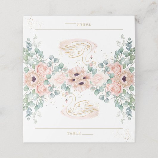 赤面フローラスワンプリンセスベビーシャワー誕生日 プレイスカード (外部開封)