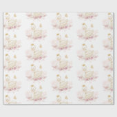 赤面フローラスワンプリンセスベビーシャワー誕生日 ラッピングペーパー (フラット)