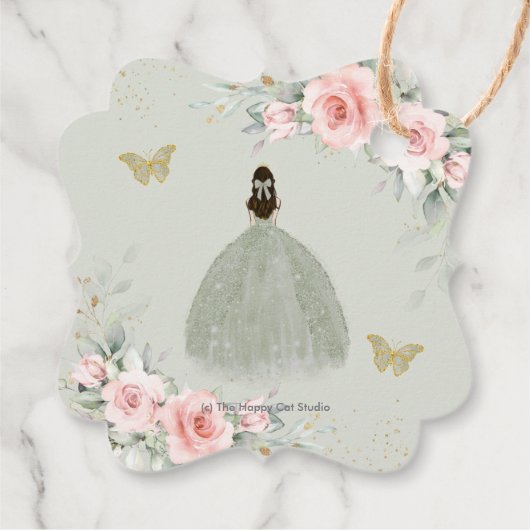 赤面フローラセージグリーン金ゴールドキンセアニェラスウィート16 フェイバータグ (裏面)