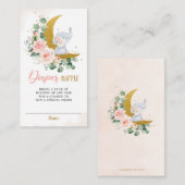 赤面フローラゾウ赤ちゃんシャワーおむつラッフル エンクロージャーカード (正面/裏面)