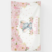 赤面フローラゾウ赤ちゃんシャワー背景デコール 横断幕 (縦)