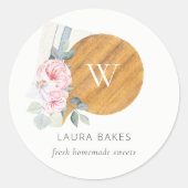 赤面フローラチョッピングボードナプキンケータリング ラウンドシール (正面)