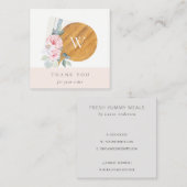 赤面フローラチョッピングボードナプキンサンキュー スクエア名刺 (正面/裏面)