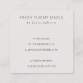 赤面フローラチョッピングボードナプキンサンキュー スクエア名刺 (裏面)