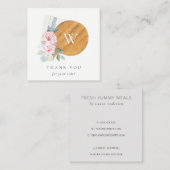 赤面フローラチョッピングボードナプキンサンキュー スクエア名刺 (正面/裏面)