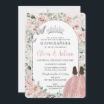 赤面フローラツインズシルバーキンセアニラ 招待状<br><div class="desc">このソフト赤面フローラシルバーキンセアニラ/甘い16誕生日の招待を簡単かつ迅速にパーソナライズ。単クリックにはカスタマイズ、さらにボタンをクリックして文字の編集、フォントとフォントの色の変更。パステルかわいらし赤面ピンクの花、繊細な緑、キラキラした赤面のガウンを着た双子の女の子をフィーチャー。ストアで使用可能な一致アイテム。ハサマーセット素晴らし書類</div>