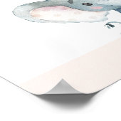 赤面フローラツインゾウ赤ちゃんシャワー歓迎 ポスター (角)