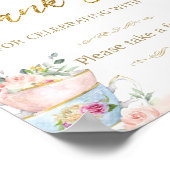 赤面フローラティーパーティーウィーズベビーブライダルシャワー ポスター (角)