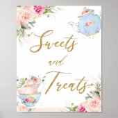 赤面フローラティーパーティースイーツ&トリートブライダルベビー ポスター (正面)