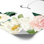 赤面フローラティーパーティーブライダルシャワーウェルカムサイン ポスター (角)