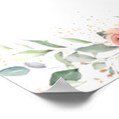 赤面フローラティーパーティーブライダルベビーシャワーウェルカム ポスター (角)