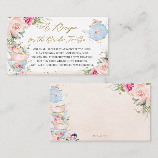 赤面フローラティーパーティーレシピが花嫁になる エンクロージャーカード (正面/裏面)