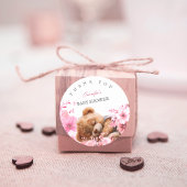 赤面フローラテディベア赤ちゃんシャワーありがとうStic ラウンドシール