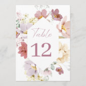 赤面フローラテーブル番号 メニュー (裏面)