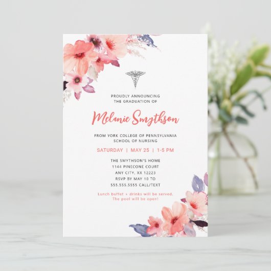 赤面フローラナース写真卒業会 招待状 (スタンド正面)