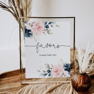 赤面フローラネイビー好意ポスターを1つ取る ポスター