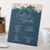 赤面フローラネイビー結婚ズ飲料バー標識 台座サイン (インサイチュ)