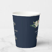赤面フローラネイビー結婚ブルー 紙コップ (右)