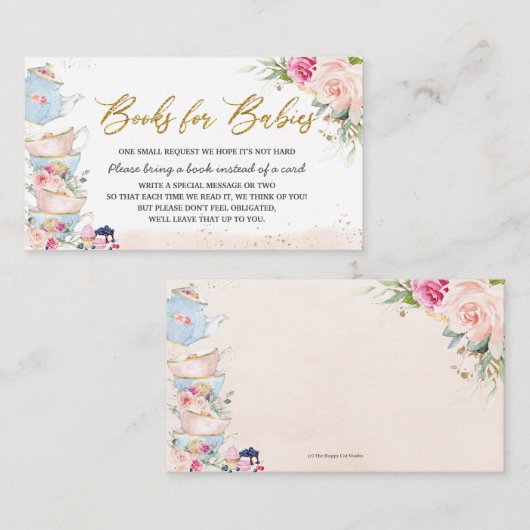 赤面フローラハイティーパーティーブックforベビーツインズ エンクロージャーカード (正面/裏面)