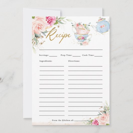 赤面フローラハイティーパーティー持参レシピカード サンキューカード (正面)