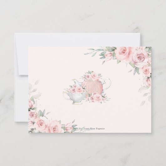 赤面フローラハイティーパーティー親切な返信 出欠カード (裏面)